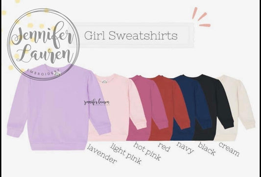 Puff sweatshirt w/ embroidered name or monogram