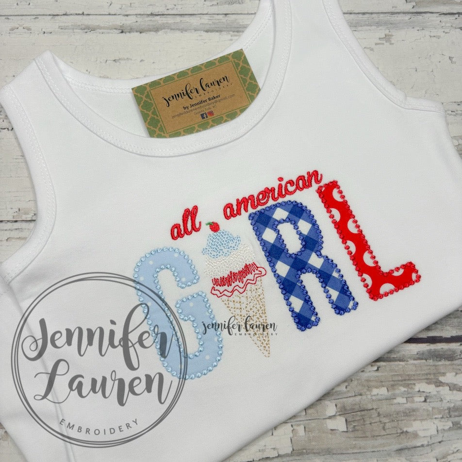 Patriotic American girl shirt