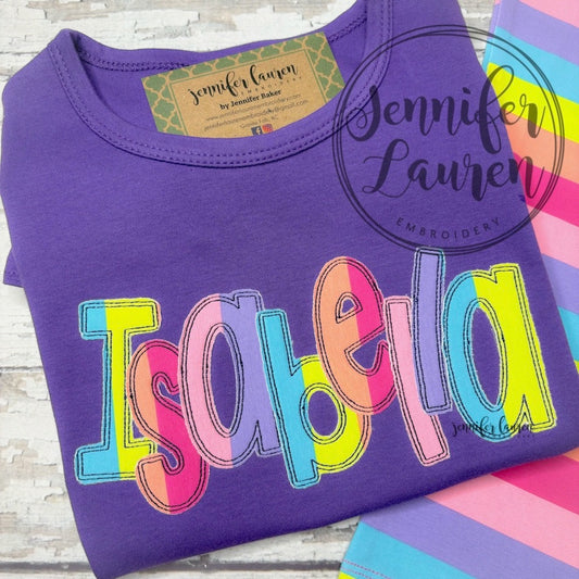 Rainbow name shirt