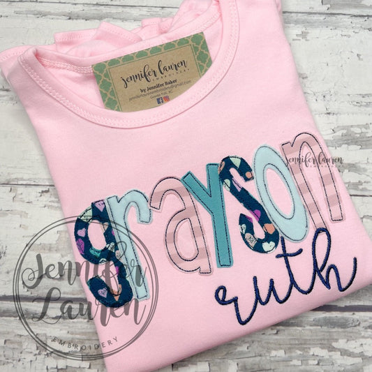 Applique name shirt M2M MJ