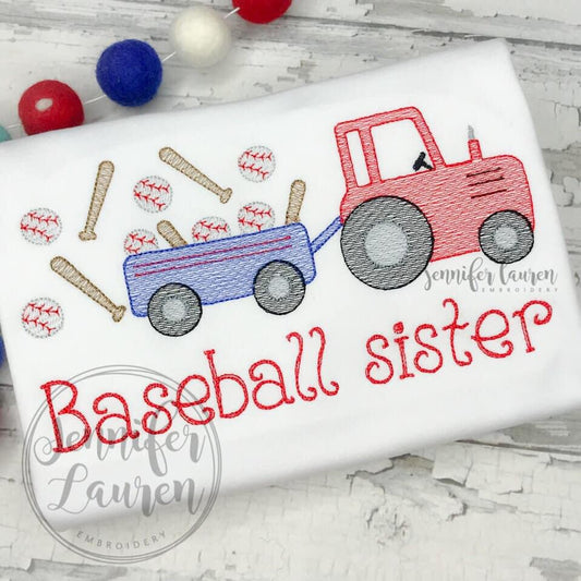 Baseball sister tractor shirt