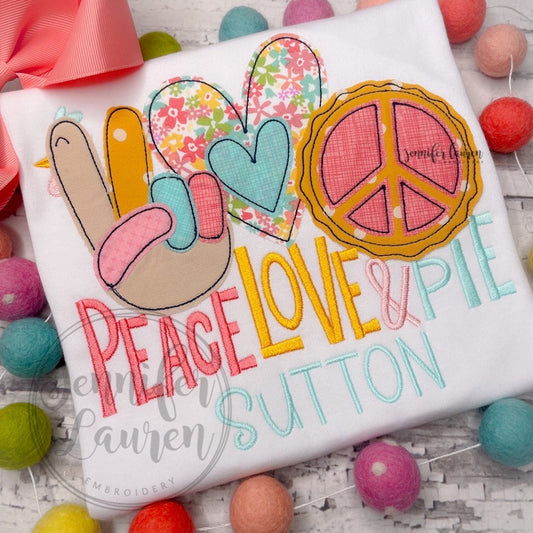 Peace, love, & pie shirt