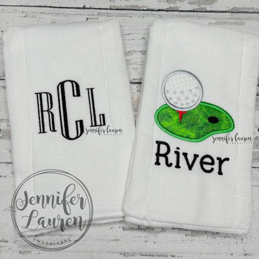 Burp cloth - golf, set of 2