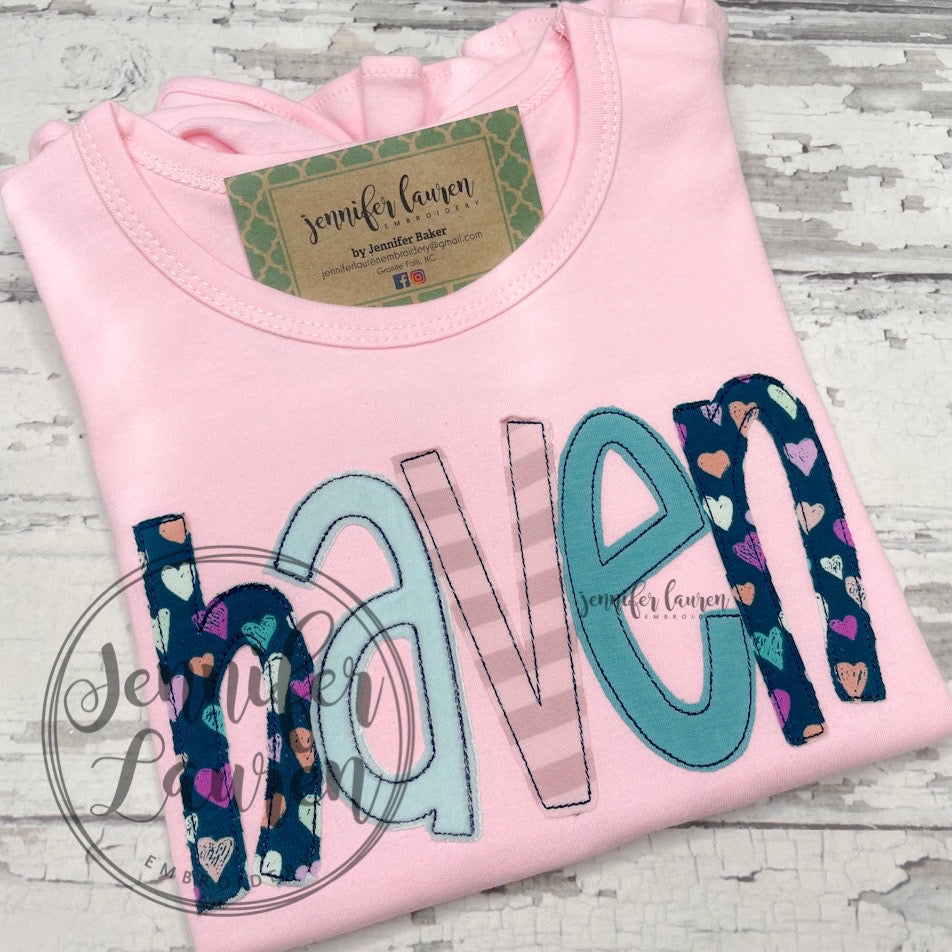 Applique name shirt M2M MJ