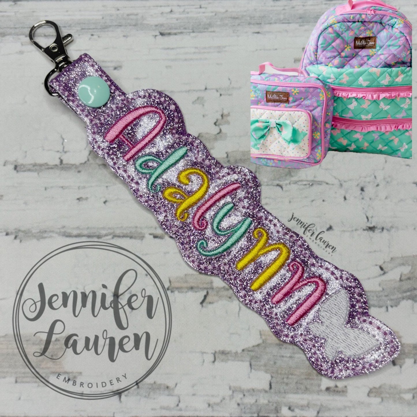 Outlined name tag + mini design - custom