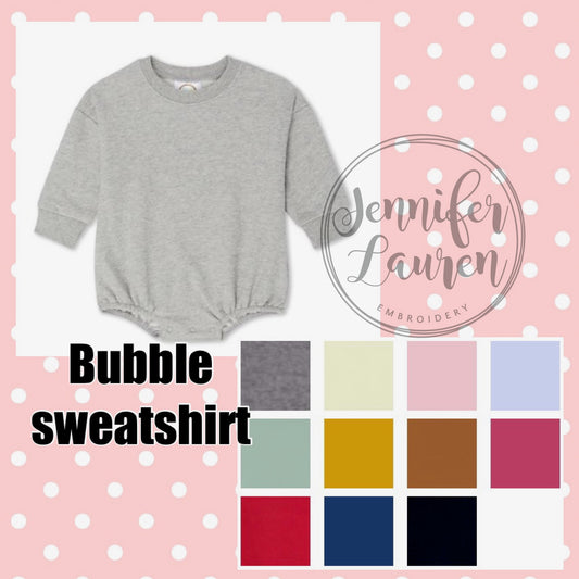 Sweatshirt bubble w/ embroidered name or monogram