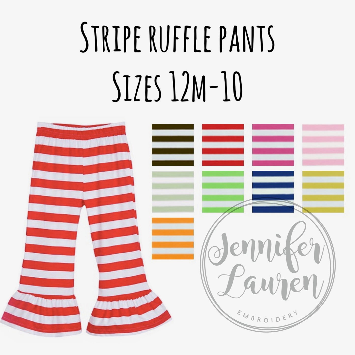 Stripe ruffle pants