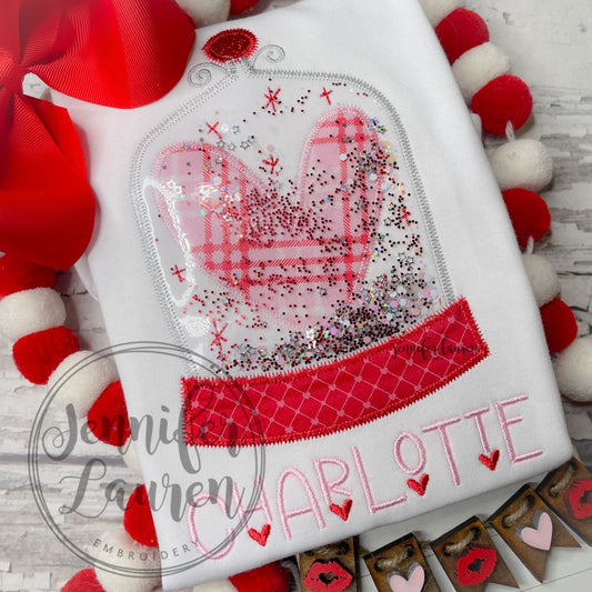 Heart globe glitter shirt