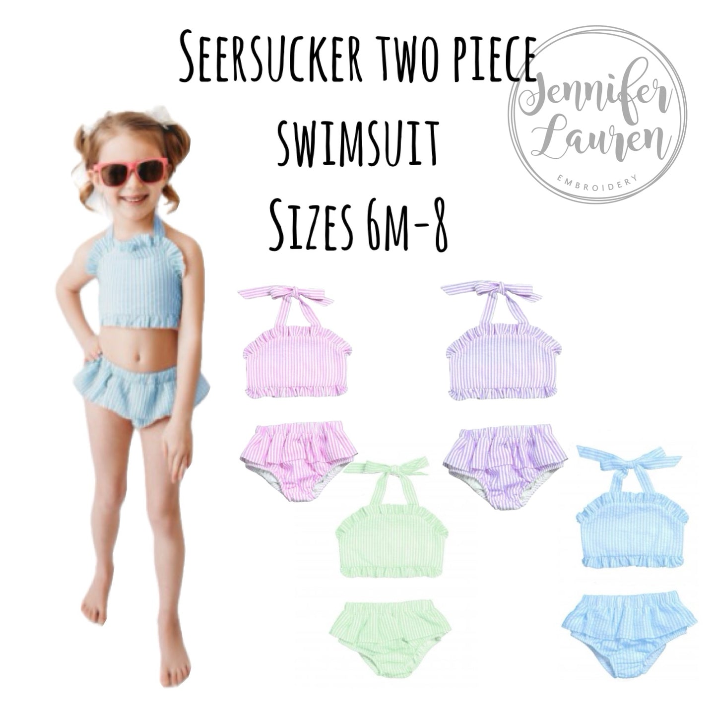 Seersucker two piece swimsuit