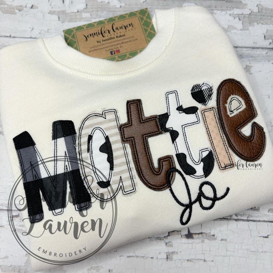 Neutral cow print sweatshirt or shirt