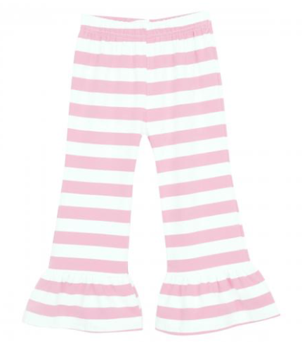 Stripe ruffle pants