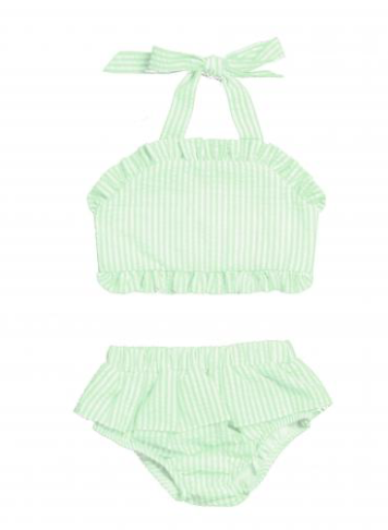 Seersucker two piece swimsuit