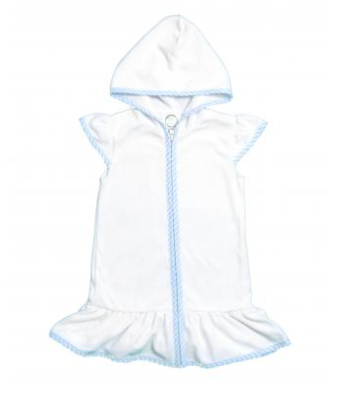 Terry cloth girl's swim cover up dress