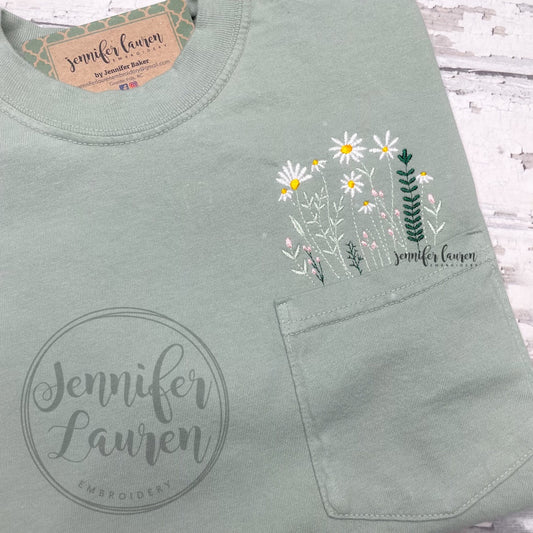 Adult wildflowers pocket shirt