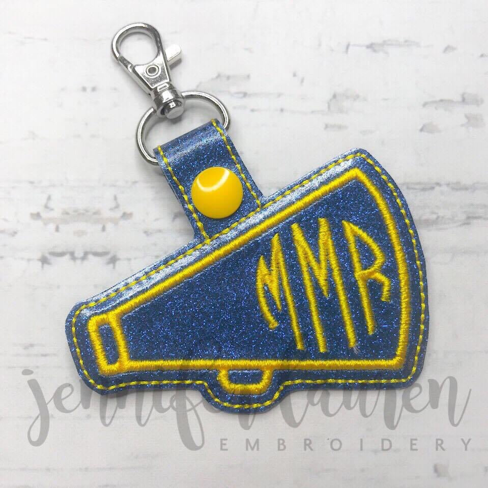 Sparkling Blue Cheer Megaphone Keychain