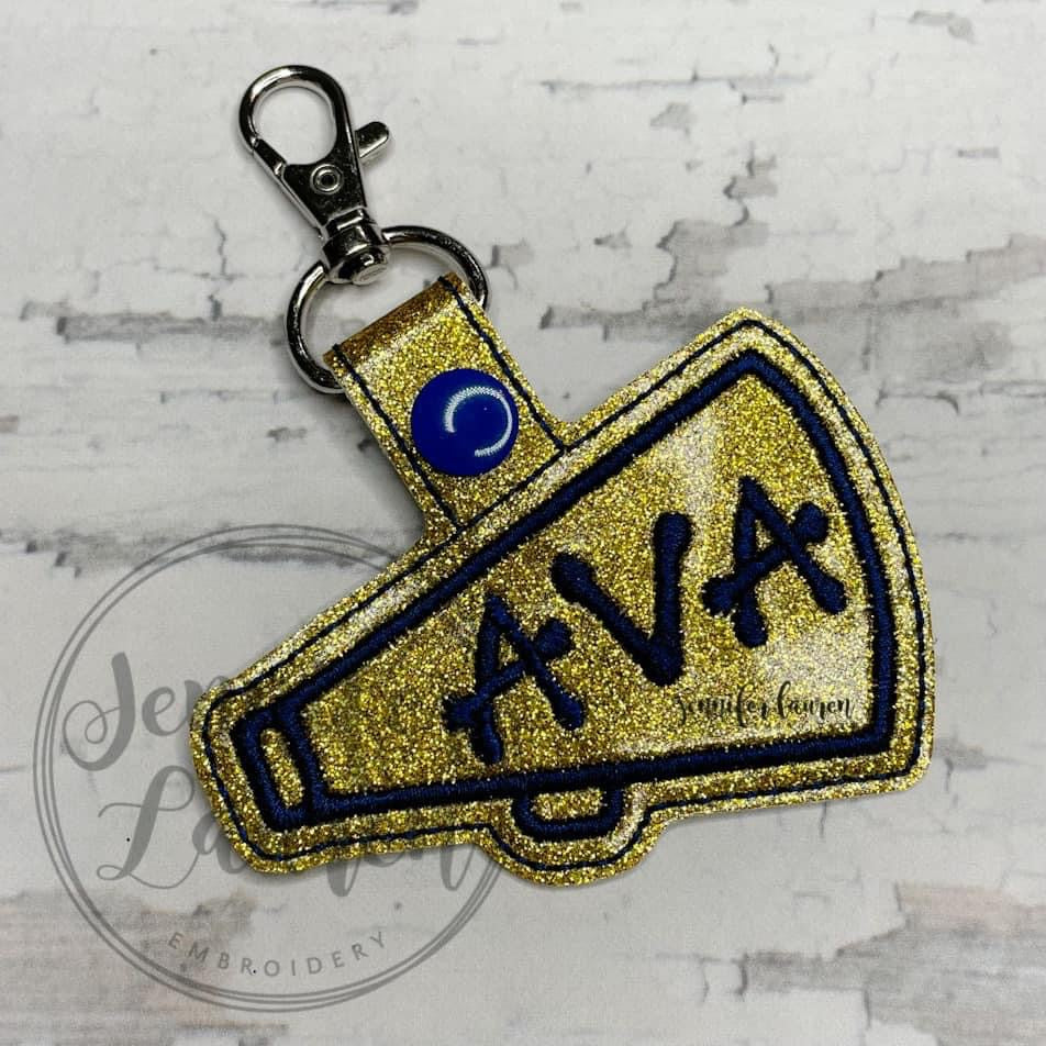 Sparkling Blue Cheer Megaphone Keychain