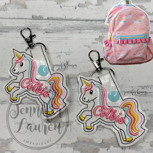 Unicorn name tag M2M Girl August bookbag