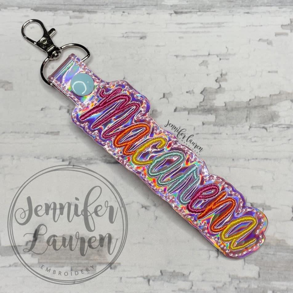 Outlined rainbow name tag - custom