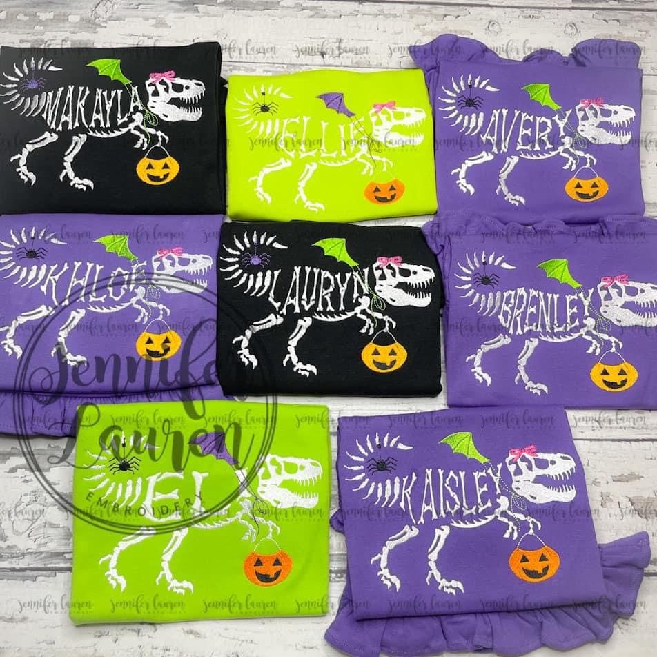 Trick-or-treat T.rex shirt - unisex