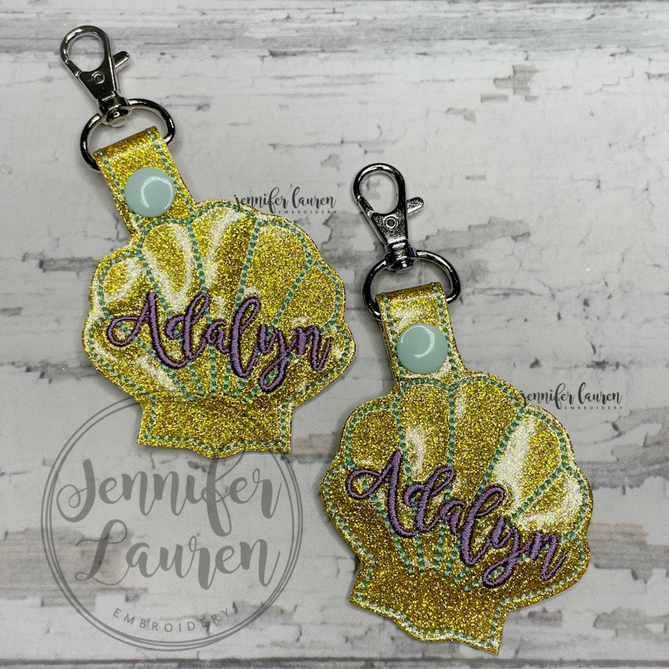 Seashell name tag M2M L&G mermaid bookbag