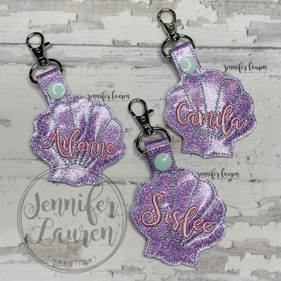 Seashell name tag M2M L&G mermaid bookbag