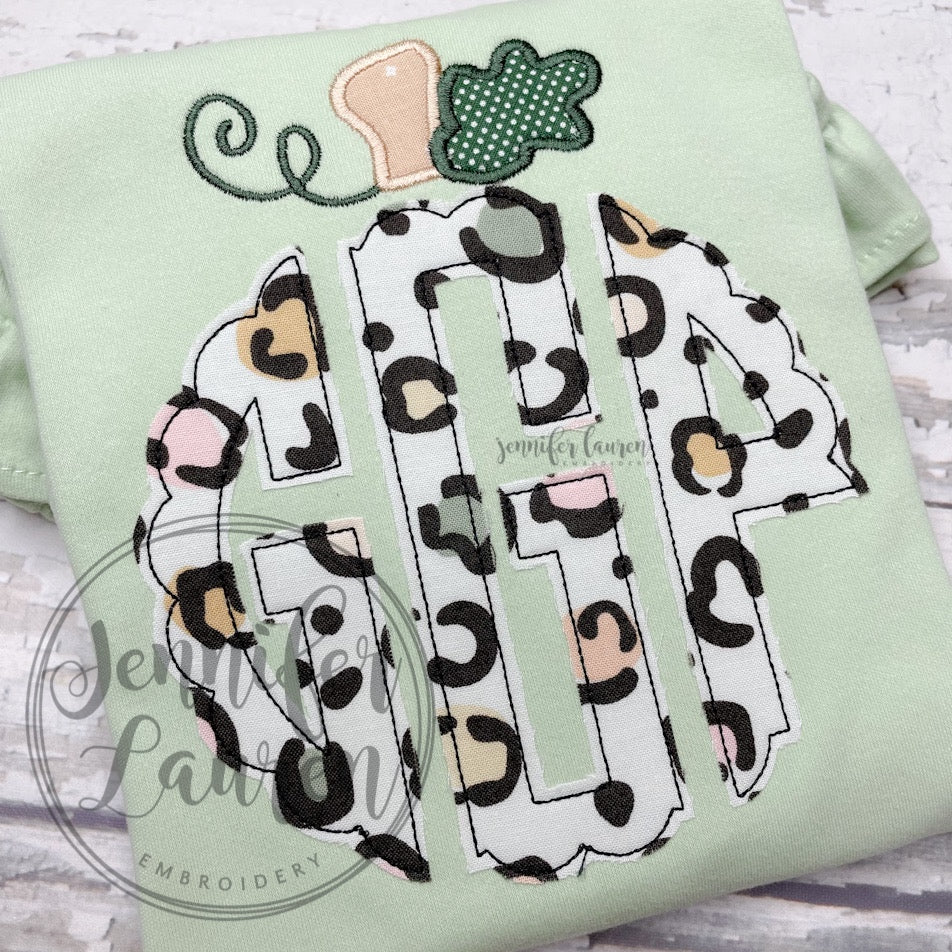 Leopard pumpkin monogram shirt