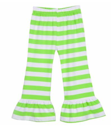 Stripe ruffle pants