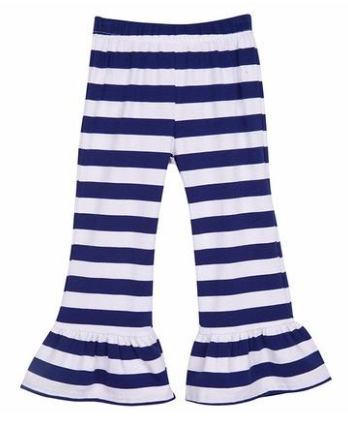 Stripe ruffle pants