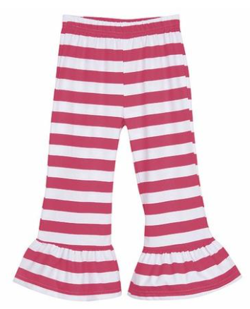 Stripe ruffle pants