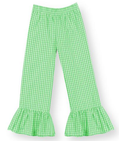 Gingham ruffle pants