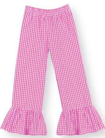 Gingham ruffle pants