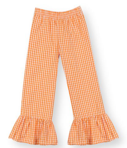 Gingham ruffle pants