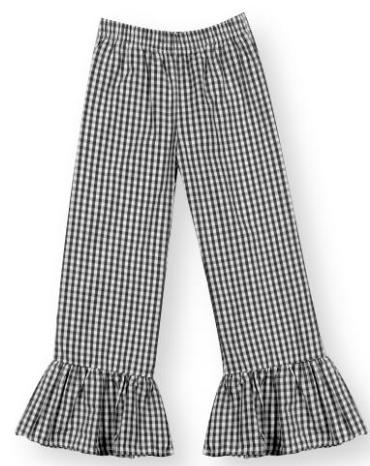 Gingham ruffle pants