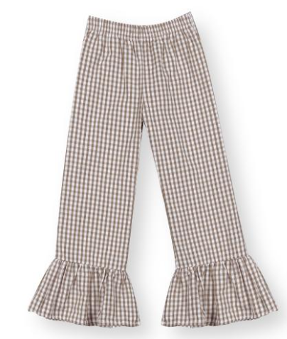 Gingham ruffle pants