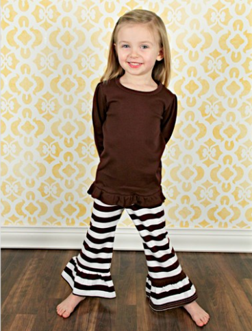 Stripe ruffle pants