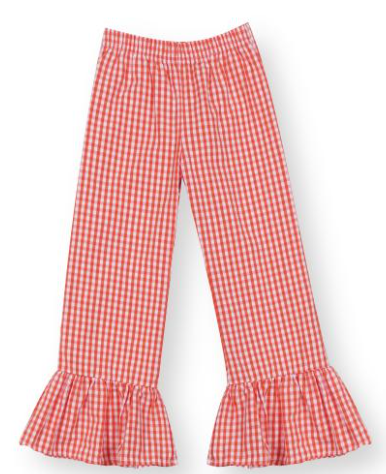 Gingham ruffle pants