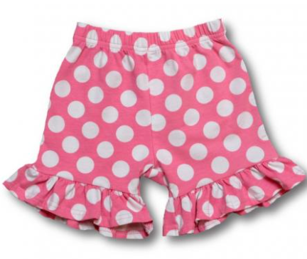 Polka dot ruffle shorts