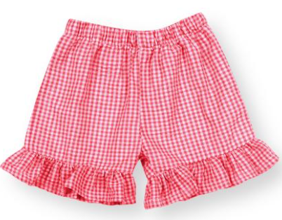 Gingham ruffle shorts