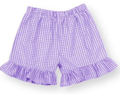 Gingham ruffle shorts