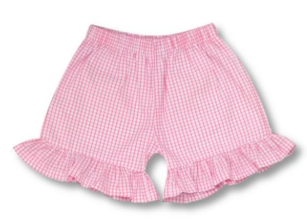 Gingham ruffle shorts