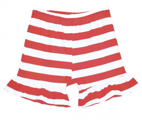 Stripe ruffle shorts