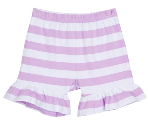 Stripe ruffle shorts