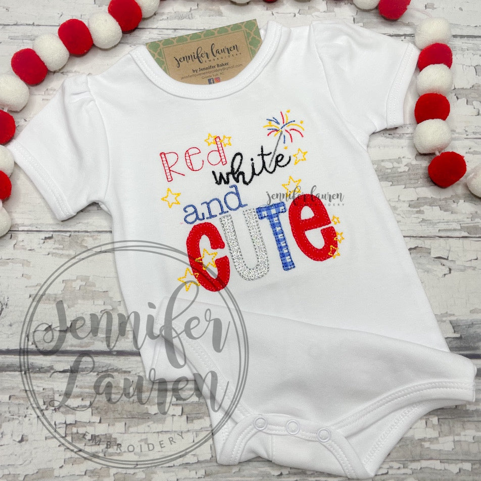 Red white and TWO/CUTE shirt M2M MJ