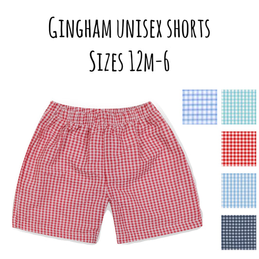 Gingham unisex shorts