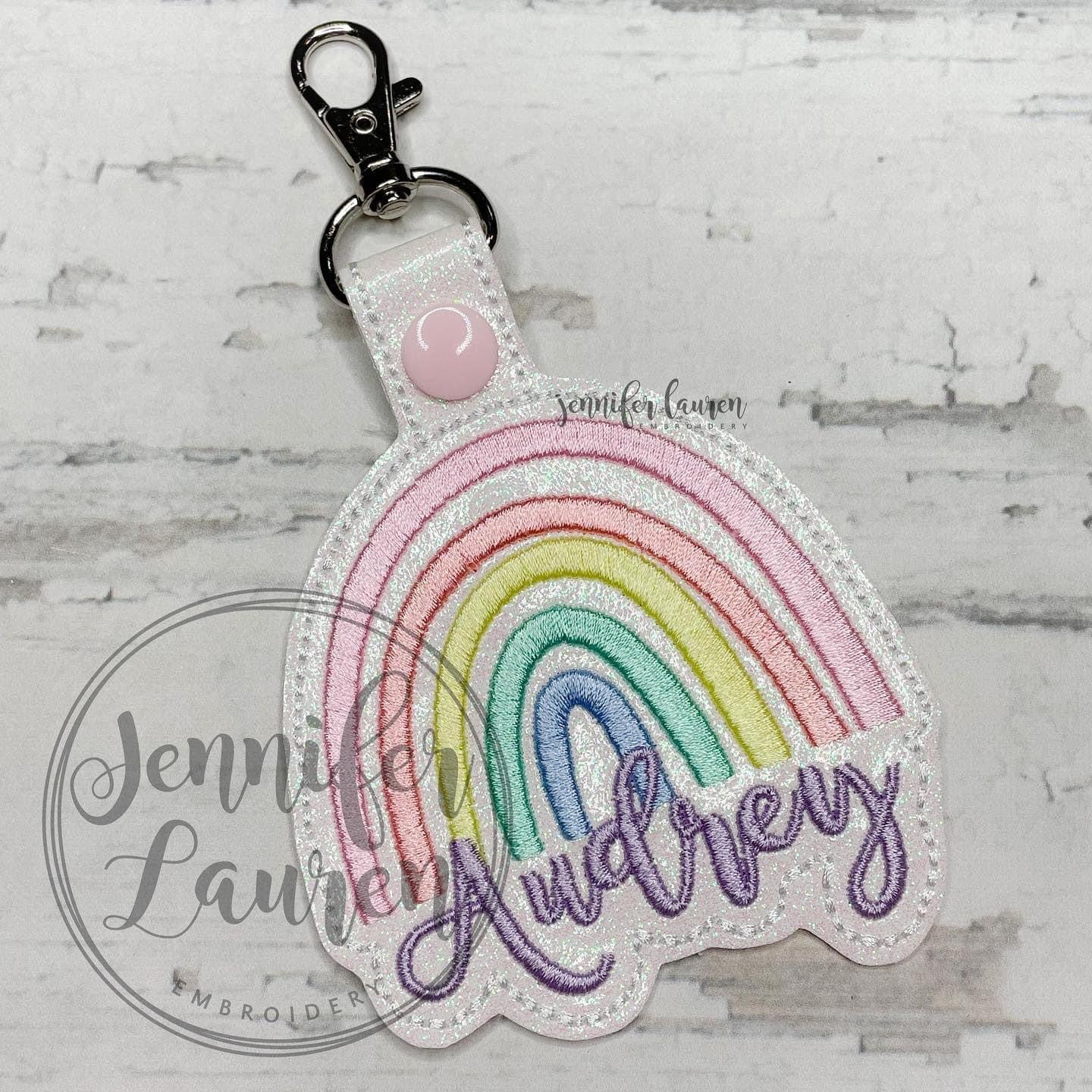 Rainbow name tag M2M Girl August bookbag