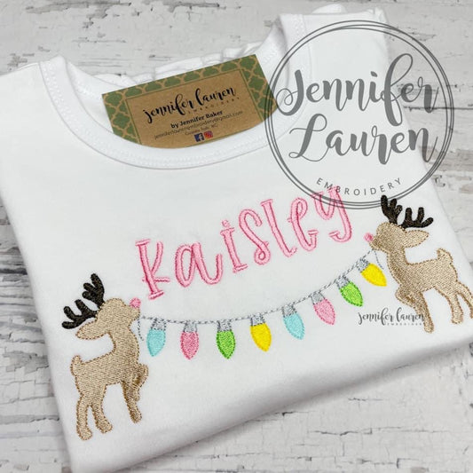 Reindeer lights shirt - pastels