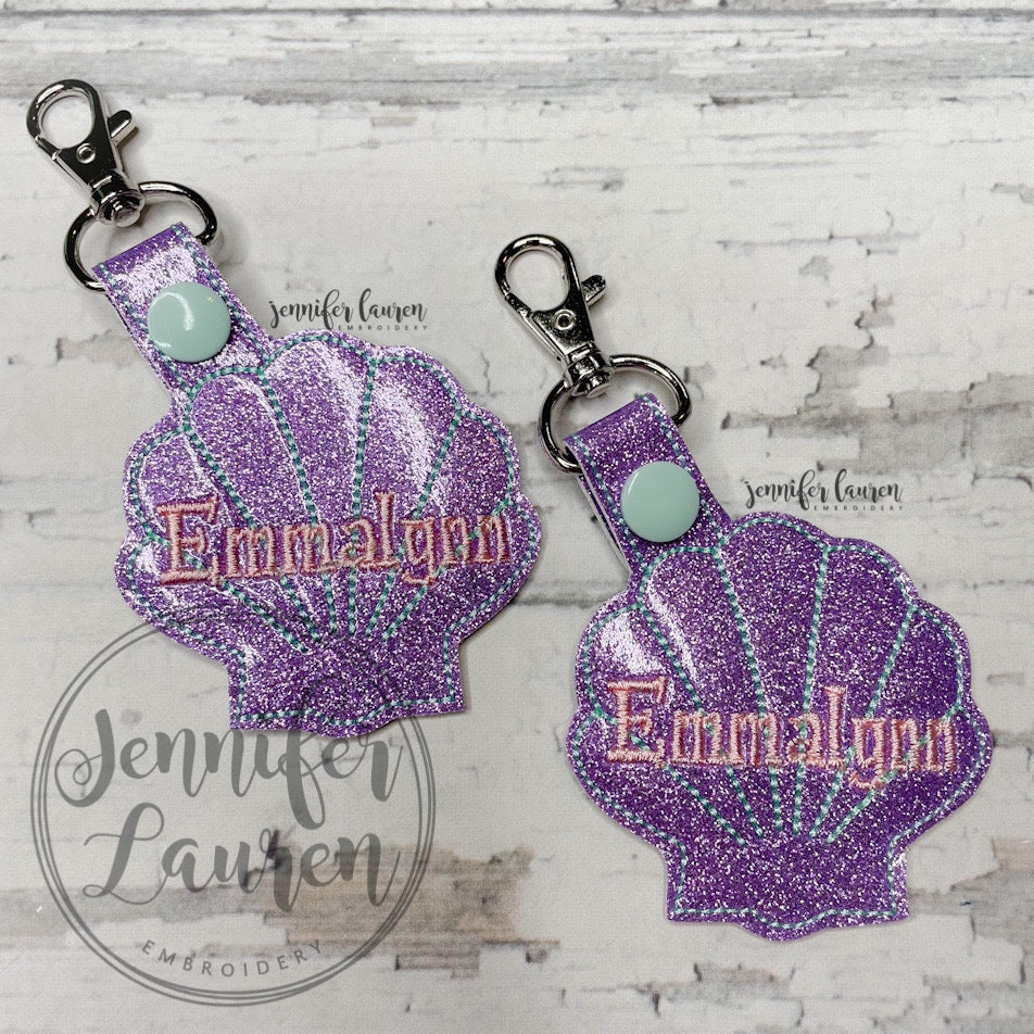 Seashell name tag M2M L&G mermaid bookbag