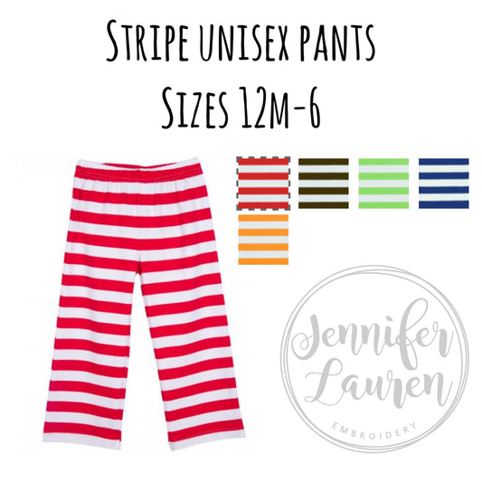 Stripe unisex pants