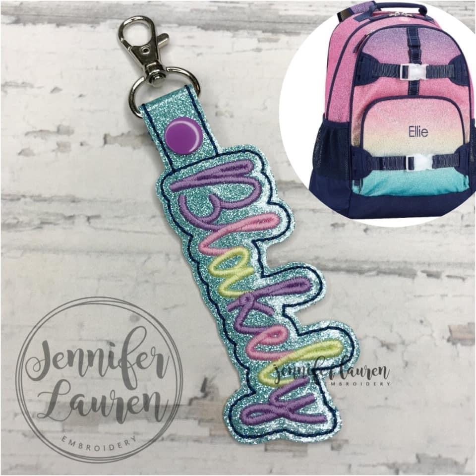 Outlined rainbow name tag - custom