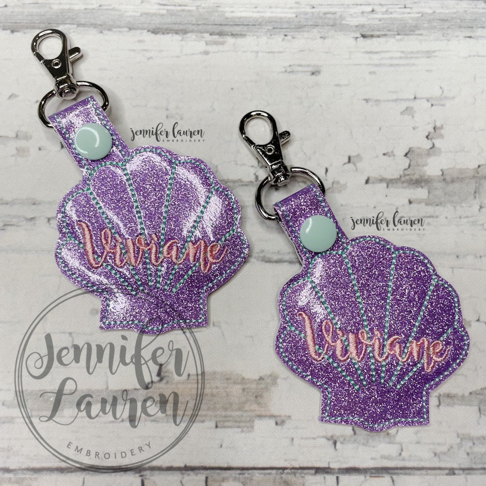 Seashell name tag M2M L&G mermaid bookbag